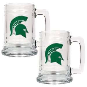  Michigan State University Set of 2 Beer Mugs Sports 
