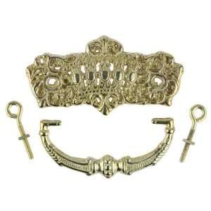 Heavy Cast Brass Victorian Bail Pull   Crown & Jewel Design 3 P22 