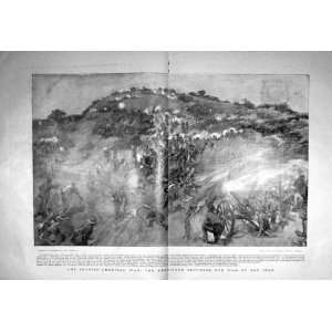   1898 Americans Storming Hill San Juan General Laughton