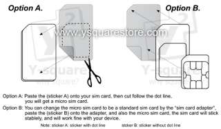 Black Micro Sim Card Adapter Holder +Cutting Cutter Sticker iPhone 4 