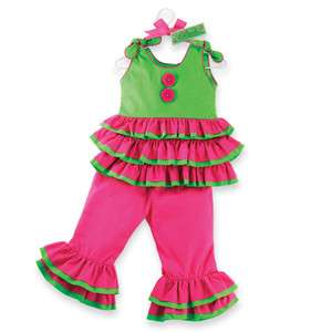 Mud pie Little Sprout Rumba Poplin Top and Ruffles Pants 0M   3T 
