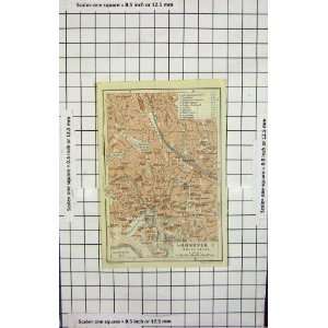   Antique Map Germany Street Plan Hannover Innere Stadt