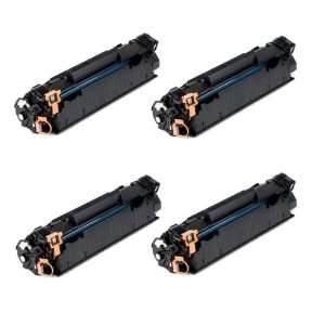  4 Pack Compatible CB435A Black Toner Cartridge for Laser 