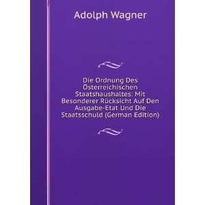   Etat Und Die Staatsschuld (German Edition) Adolph Wagner Books