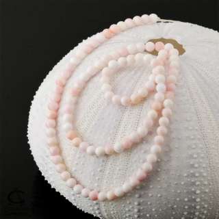 Caribbean QUEEN CONCH SHELL Strand of Natural Pink Round Beads Bahamas 