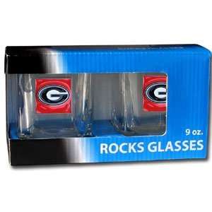    NCAA Georgia Bulldogs 9 oz Rocks Glass Set