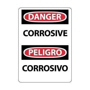 ESD659AB   Danger, Corrosive, Bilingual, 14 X 10, .040 Aluminum 