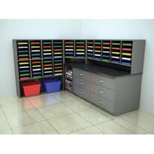  Complete Custom Wood Mail Center with 75 Pockets and 