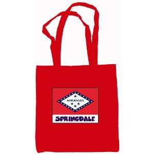  Springdale Arkansas Souvenir Tote Bag Red 