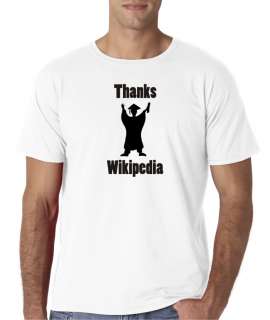 Mens Thanks Wikipedia Graduation Funny Commencement T Shirt Tee  