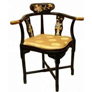    Oriental Furniture Black Triangle Accent Chair