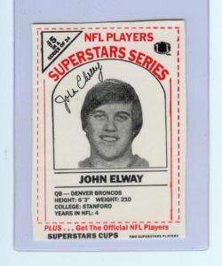 1986 DAIRYPAK CARTONS JOHN ELWAY ODDBALL CARD   BRONCOS  
