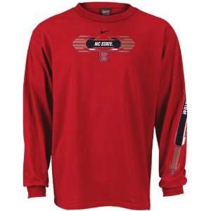   State Wolfpack Red Split Second Long Sleeve T shirt