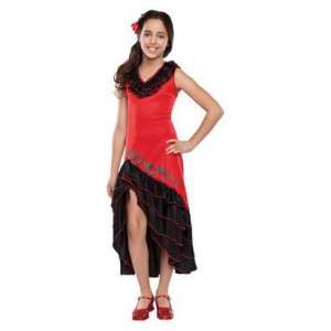 Senorita Girl Costume Child Red Dress Spanish Dancer  