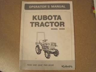 Kubota B4200 tractor owners maintenance manual  
