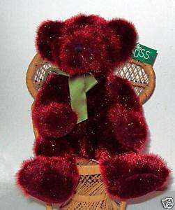 Russ Berrie Festive Gatherings Plush Red Bear Spangles  