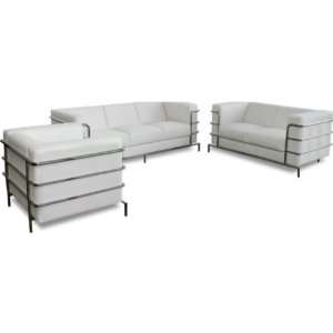   White Sofa Loveseat Chair 3PC Set by Diamond Sofa