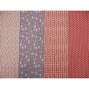  Red/Navy Quilt Square Running 8ths Cotton Fabric By Yd 