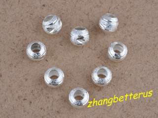 60 Pcs Silver Plated Carved Round Space Loose Ctue Beads Charms 