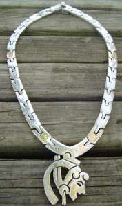 AWESOME MEXICAN 950 STERLING AZTEC/COLOMBIAN NECKLACE WOW  