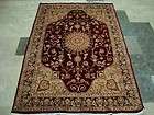 RUBY RED MEDAL FINE FLOWRAL HAND KNOTTED RUG WOOL SILK CARPET 6x4 