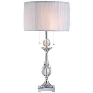  Crystal and Chrome Ribbon Wrap Shade Table Lamp