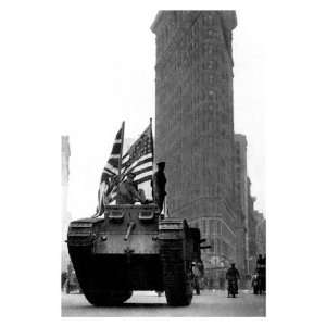  A British Tank on Fifth Avenue 12x18 Giclee on canvas 