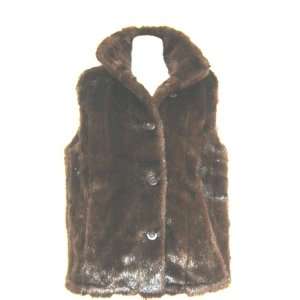   Shiny Mink Faux Fur Vest by Haband   Size Small 