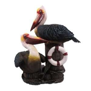   Detailed Pelicans On Pilings Nautical Decor