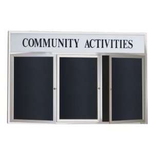  United Visual Products Outdoor Enclosed Black Markerboard 