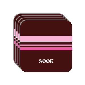 Personal Name Gift   SOOK Set of 4 Mini Mousepad Coasters (pink 