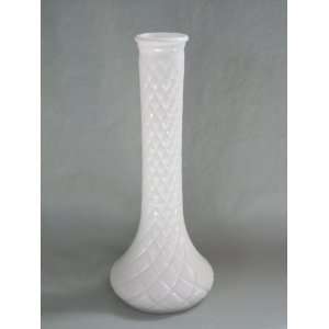  Hoosier Milk Glass 9 Bud Vase  Diamond Quilt  Pattern 