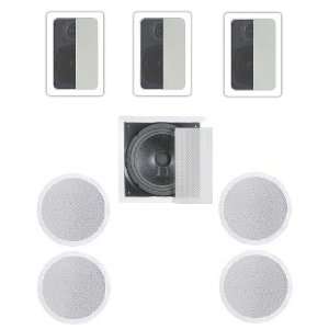   Home Theater Flush Inwall and Ceiling Speaker Package Electronics