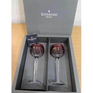   Waterford Clarendon Ruby Hock Wine Glass Set of 2 NEW 