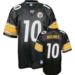 Santonio Holmes Black Reebok NFL Replica Pittsburgh Steelers Jersey 