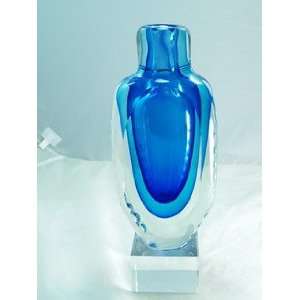   Design Glass Sapphire Sommerso Rainbow Art Vase N0205 