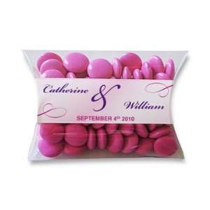  Personalized Candy Pillow Packs Chocolate   Pink