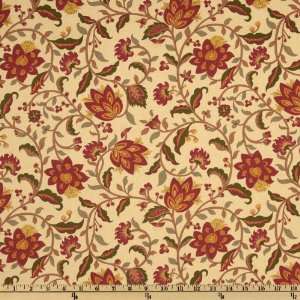  Vine Floral Natural/Brick Fabric By The Yard Arts, Crafts & Sewing