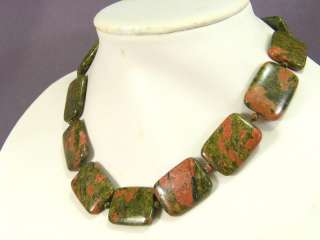 Necklace Unakite 30mm Pillows  