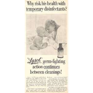  Lysol Brand Disinfectant 1951 Original Ad with Mother and 