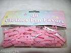48 Baby Shower Favors SCATTERS CLOTHES PINS Pink Girl