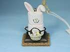 SMORE Marshmallow Bunny Easter Holiday Ornament, (Pastel White)