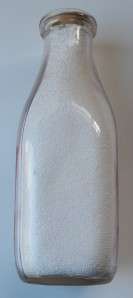   Pyroglazed Quart Milk Bottle SMILEYS DAIRY WINSLOW MAINE Me. Pyro Qt