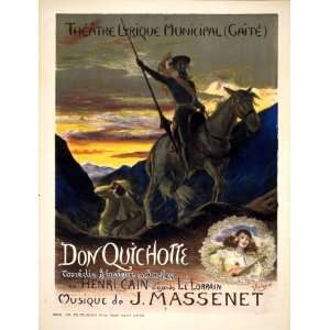  1910 Massenet opera Don Quichotte, on his horse