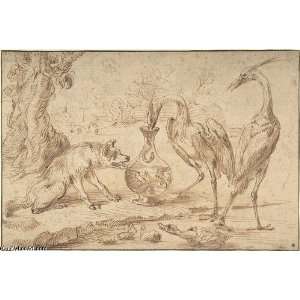   Frans Snyders   24 x 16 inches   Fox With Two Heron