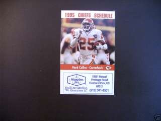 Kansas City Chiefs 1995 pocket schedule  Hampton Inn  