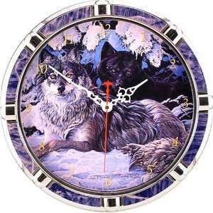  Wolves in the Snow Wildlife Wall Clock