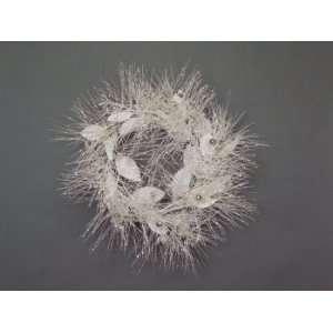 Snow Drift White/Silver Glittered Needle/Leaf/Berry Wreaths   Unlit 