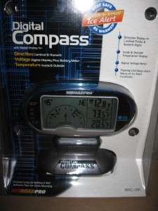NEW Roadpro Digital Compass Inside & Outside Temperature Voltage Meter 