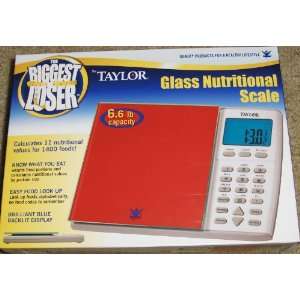 THE BIGGEST LOSER Glass Nutritional Scale Red 6.6 lb 